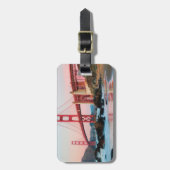 Gouden poortbrug kussen bagagelabel (Voorkant verticaal)