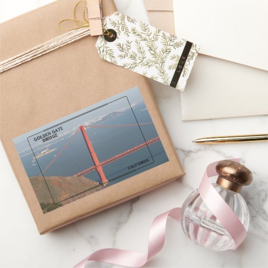 Gouden Poortbrug Rechthoekige Sticker (Geschenken)