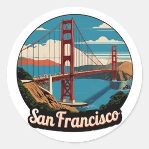 Gouden Poortbrug San Francisco Ronde Sticker