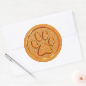 Gouden poot afdrukken ronde sticker (Envelop)