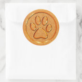 Gouden poot afdrukken ronde sticker (Tas)