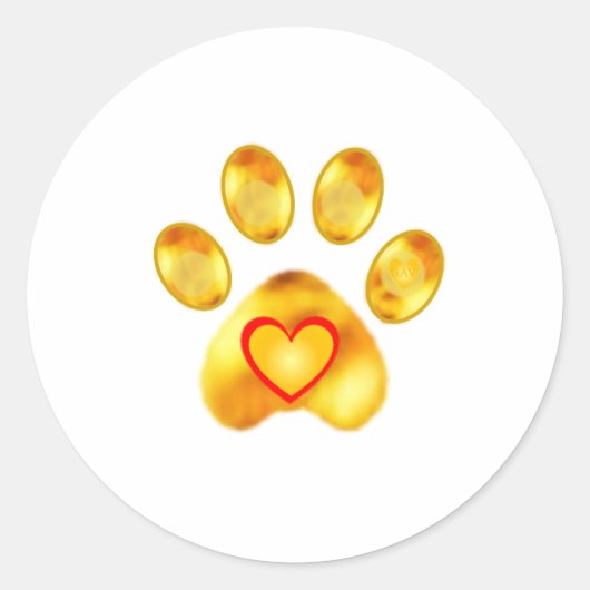 Gouden Poot Ronde Sticker (Voorkant)