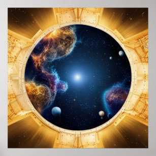 Gouden portaal voor het universum poster