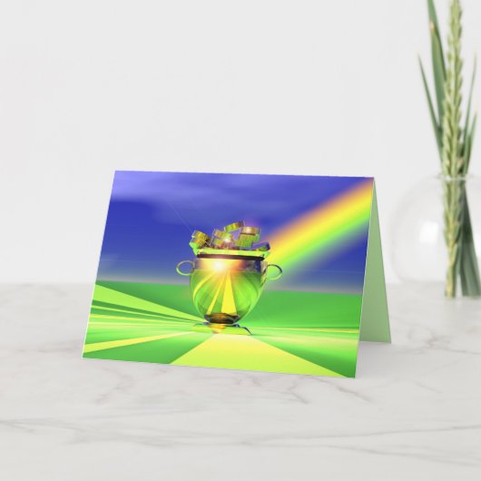 Gouden Pot Met Goud St. Patrick's Dag Kaart (Voorkant)