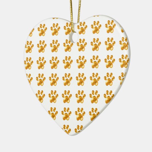 Gouden poten keramische kerstversiering keramisch ornament (Links)