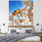 Gouden Potloden Uitgerekte Canvasprint Canvas Afdruk (Insitu (Slaapkamer))