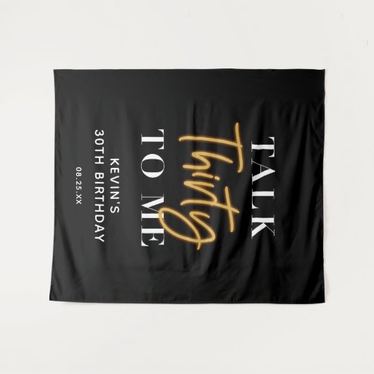 Gouden praat 30 tegen mij 30e verjaardagsfeest ach wandkleed (Voorkant (horizontaal))