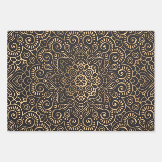 gouden pracht inpakpapier vel (Voorkant)