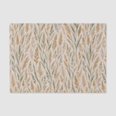 Gouden Prairie Weide Waterverf Botanisch Patroon Tissuepapier (Voorkant)