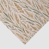 Gouden Prairie Weide Waterverf Botanisch Patroon Tissuepapier (Detail)