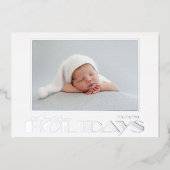 Gouden Prettig Festen Foto Folie Kerstkaart Folie Feestdagenkaart (Voorkant)