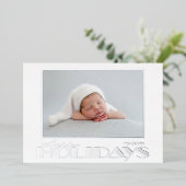 Gouden Prettig Festen Foto Folie Kerstkaart Folie Feestdagenkaart (Staand Voorkant)