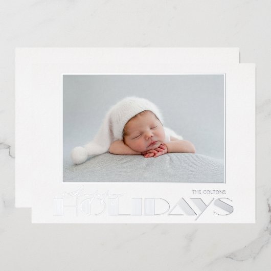 Gouden Prettig Festen Foto Folie Kerstkaart Folie Feestdagenkaart (Voorkant / Achterkant)