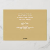 Gouden Prettig Kerst Script Folie Feestdagenkaart (Achterkant)