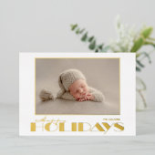 Gouden Prettige Feestdagen Foto (Staand Voorkant)