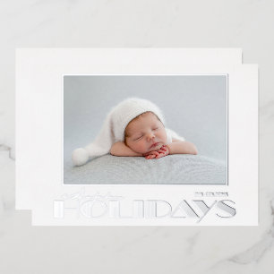 Gouden Prettige Feestdagen Foto Folie Kerstkaart