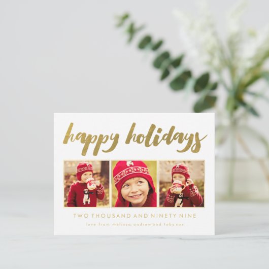 Gouden prettige feestdagen (plural:) Kerstmis 3 (Staand voorkant)