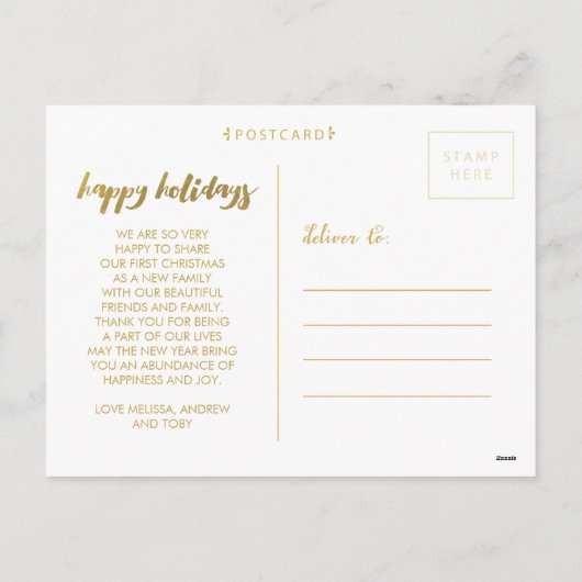 Gouden prettige feestdagen (plural:) Kerstmis 3 (Achterkant)