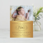 Gouden Prins Geboorteaankondigingen Aankondiging (Staand voorkant)