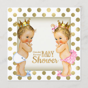Gouden prins of prinses geslacht onthulling baby s kaart