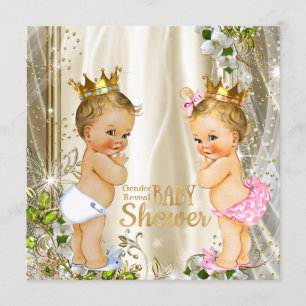 Gouden prins of prinses geslacht onthulling baby s kaart
