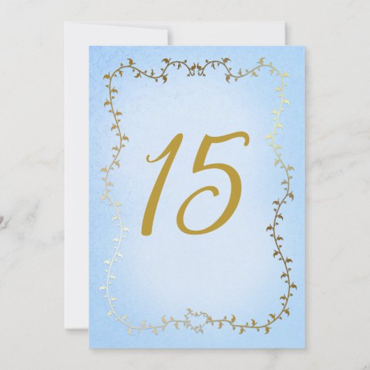 Gouden Prinses Carriage Blauw Storybook Quinceañer Kaart (Achterkant)