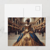 Gouden Prinses Steampunk Victoriaans Briefkaart (Voorkant / Achterkant)
