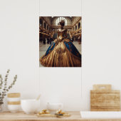 Gouden Prinses Steampunk Victoriaanse Industrieel Poster (Keuken)