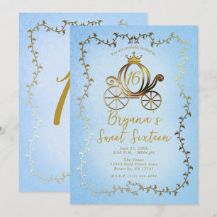 Gouden Prinsessen Koets Blauwe Verhalenboek Sweet  Kaart