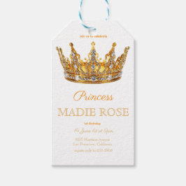 Gouden Prinsessen Kroon Sprookje Verjaardag Cadeaulabel