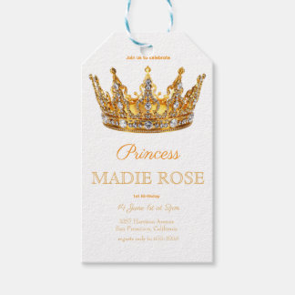 Gouden Prinsessen Kroon Sprookje Verjaardag Cadeaulabel