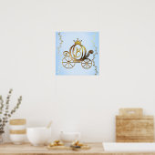 Gouden Prinsessenkoets Blauwe Verhalenboek Persoon Poster (Keuken)