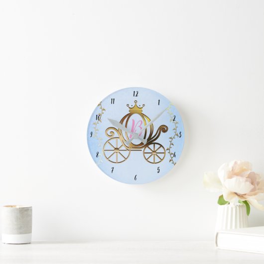 Gouden Prinsessenkoets Blauwe Verhalenboek Persoon Ronde Klok (Huis)