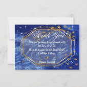 Gouden Prints op Starry Icy Night Sky Bedankt Notitiekaartje (Voorkant)