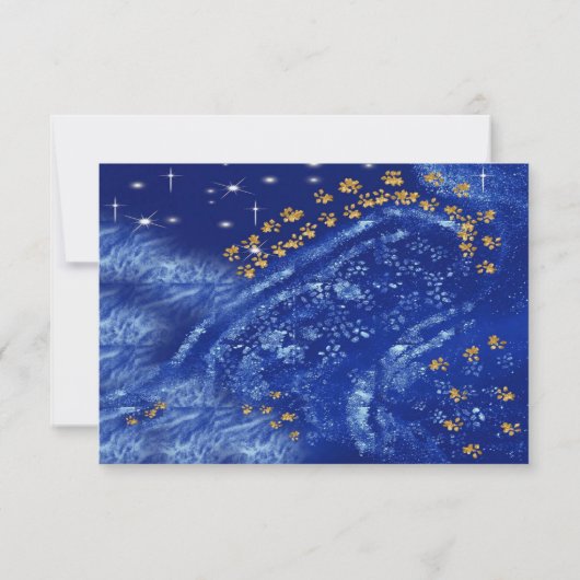 Gouden Prints op Starry Icy Night Sky Bedankt Notitiekaartje (Achterkant)