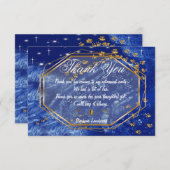 Gouden Prints op Starry Icy Night Sky Bedankt Notitiekaartje (Voorkant / Achterkant)