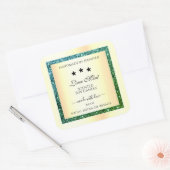 Gouden Product Verpakkingsetiketten Blauwgroen Gro Vierkante Sticker (Envelop)