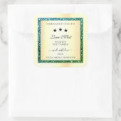 Gouden Product Verpakkingsetiketten Blauwgroen Gro Vierkante Sticker (Tas)