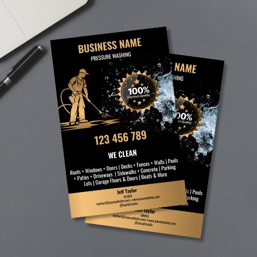 Gouden Professionele Druk Wassen Macht Wassen Flyer