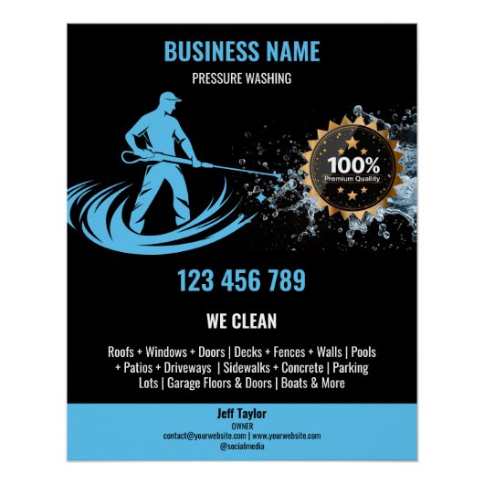 Gouden Professionele Druk Wassen Macht Wassen Perfect Poster (Voorkant)