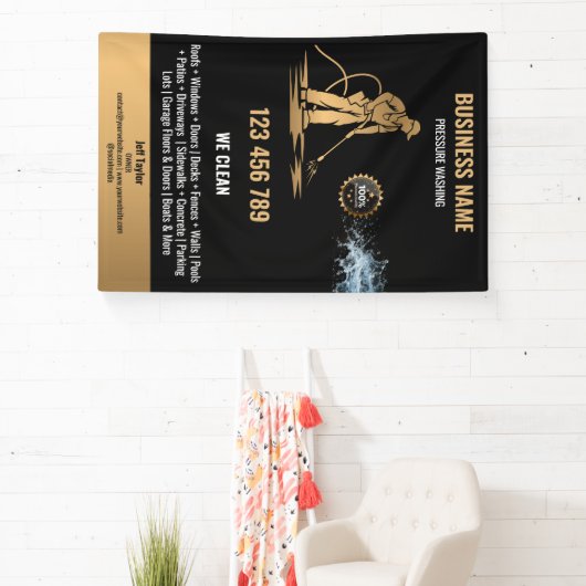 Gouden Professionele Druk Wassen Macht Wassen Spandoek (Insitu)