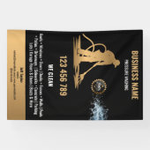 Gouden professionele drukwas- en powerwasbeurt spandoek (Horizontaal)