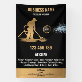 Gouden professionele drukwas- en powerwasbeurt spandoek