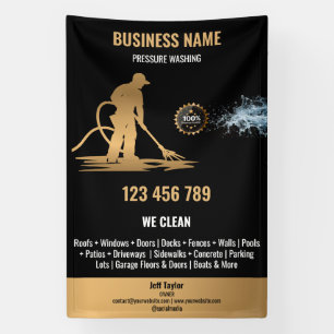 Gouden professionele drukwas- en powerwasbeurt spandoek
