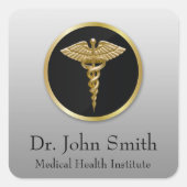 Gouden Professionele Medische Caduceus - Sticker (Voorkant)