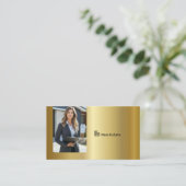 Gouden professionele vastgoedmakelaar foto QR-code Visitekaartje (Staand voorkant)