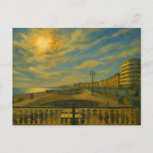 Gouden Promenade - Brighton Seafront Sunset Briefkaart (Voorkant)