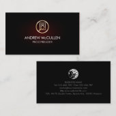 Gouden Proofreader papier vergrootglas icoon gloed Visitekaartje (Voorkant / Achterkant)