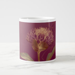 Gouden Protea Bloem Burgundy Botanische Lijntekeni Grote Koffiekop