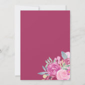 Gouden pruim floral waterverf vrijgezellenfeest pe kaart (Achterkant)